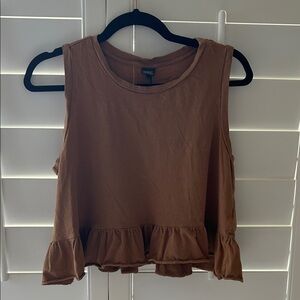 Wild Fable Brown Ruffled Crop Top